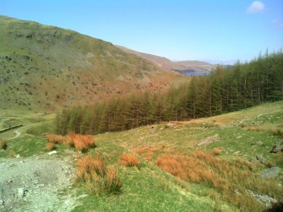 Loking back from teh lower part of Gategarth Pass to Mardale head, Haweswater